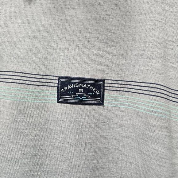 5/$25 Travis Mathew Polo Shirt Mens XXL (Slim Fit) Light Gray Short Sleeve Logo - Picture 3 of 7